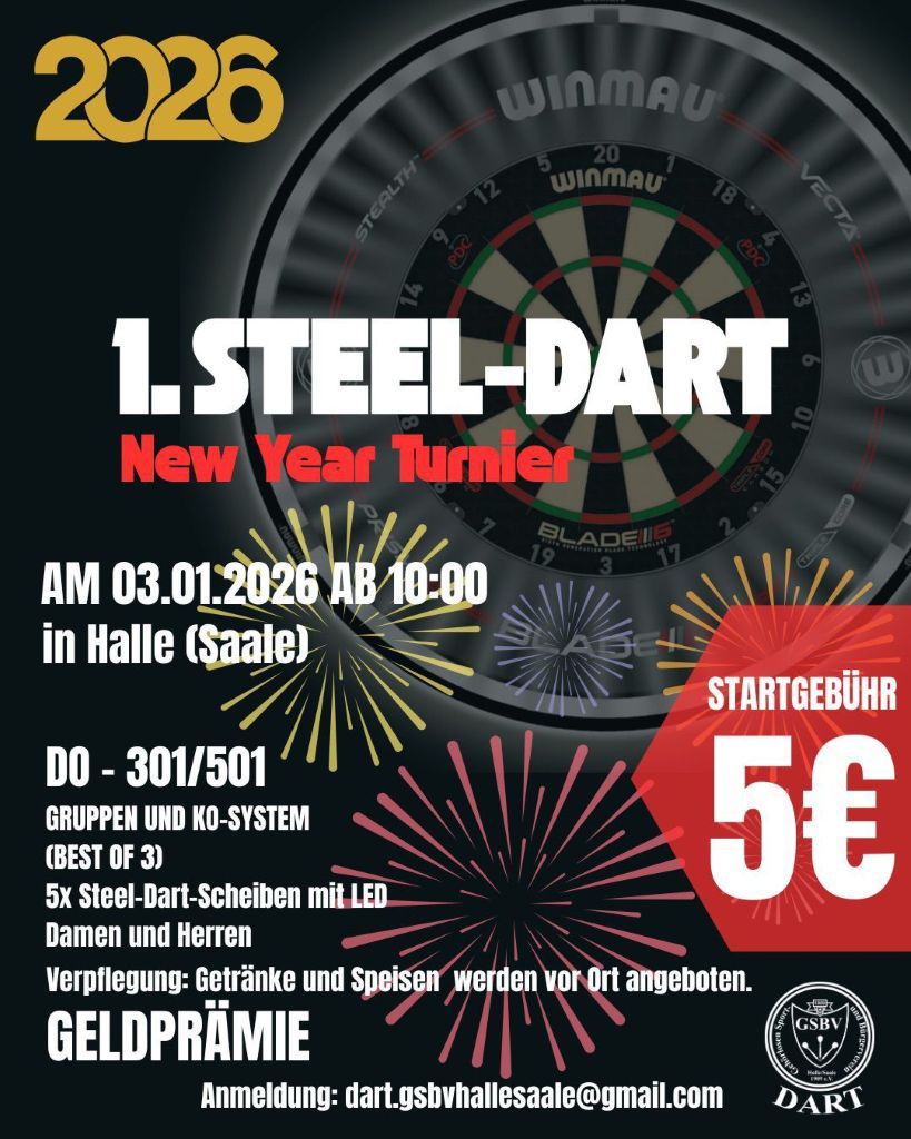 1. Steel-Dart New-Year Turnier 2026 Halle