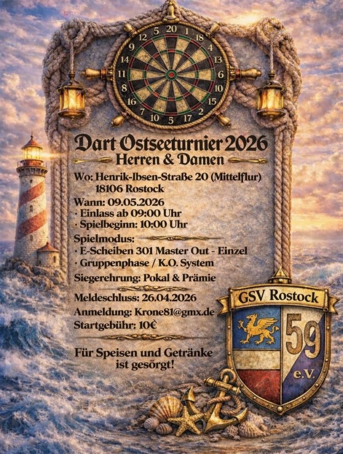 Plakat Dart Ostseeturnier 2026