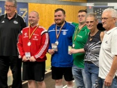 Siegerehrung DM Einzel in Kegeln in Puchheim, Ronny ist im Bild links und gewann Bronze