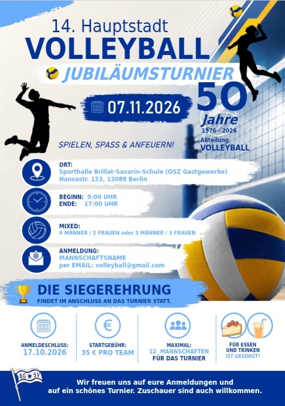 Plakat 14. Hauptstadt Jubiläumsturnier 50 Jahre